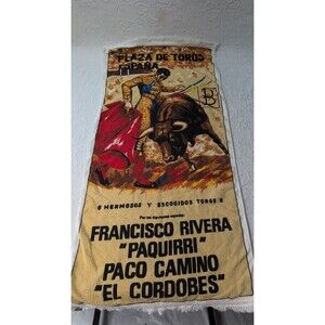 Vintage Plaza de Toros Espana Francisco Rivera Paco Camino Towel Bullfighting